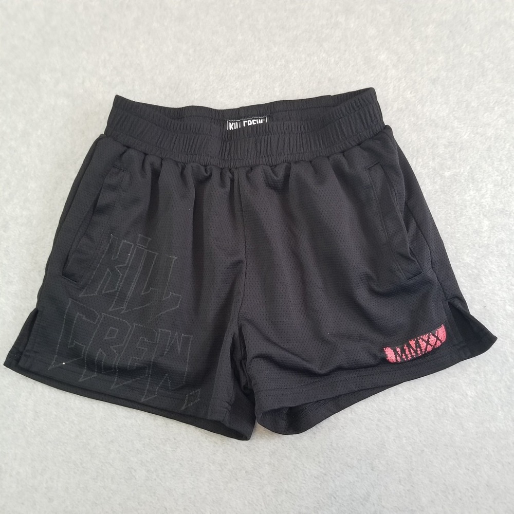 Kill Crew Shorts Mens Large Black Mesh Gym Athletic Workout MMA Boxing Muay Thai
